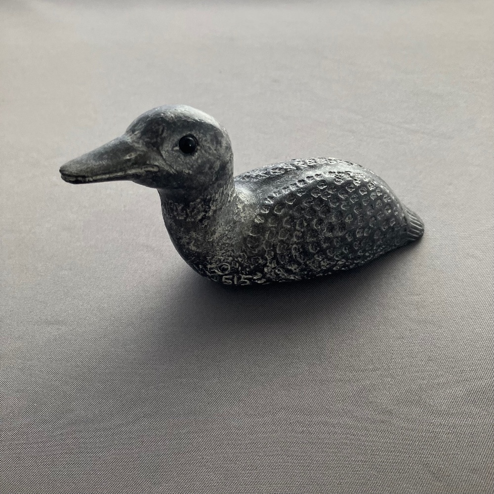 Vintage A Wolf Original DUCK Soapstone Wall Of Sculpture Canada Signed W 515